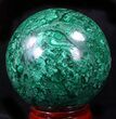 Brilliant, Polished Malachite Sphere - Congo #39406-1